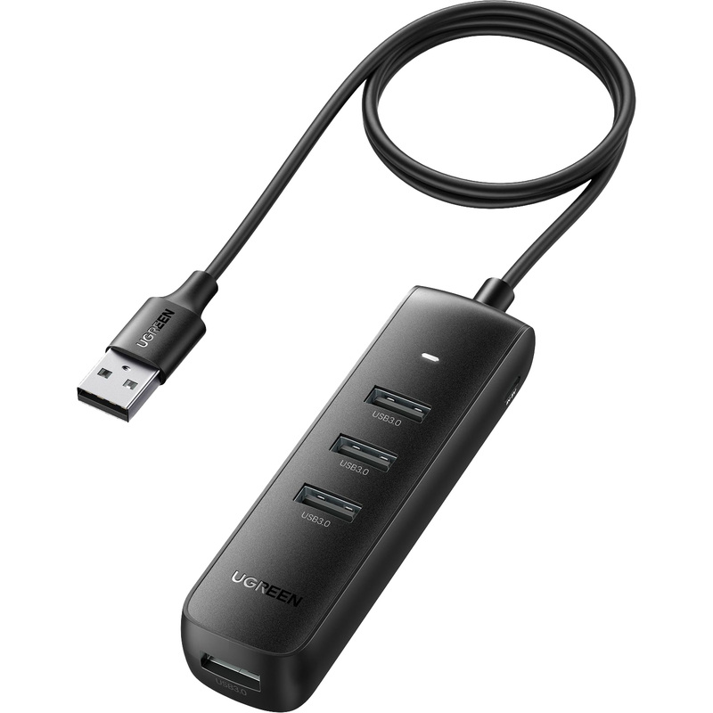 Изображение товара Разветвитель USB Ugreen CM416 4 порта USB 3.0 активный компактный чёрный