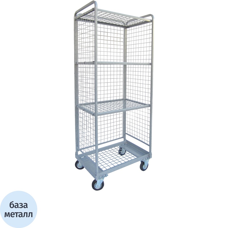 Изображение товара Тележка уборочная сетчатая с полками 95.289 для транспортабельности