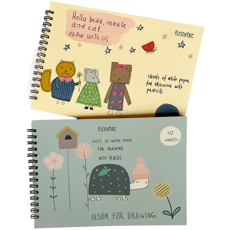 Изображение товара Альбом для рисования Kroyter Animals А5 40 листов в упаковке 2 шт