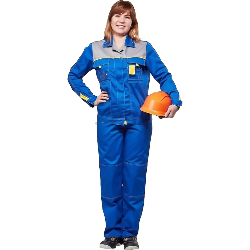 Изображение товара Костюм рабочий летний женский л10-КБР васильковый/серый (размер 40-42, рост 170-176)
