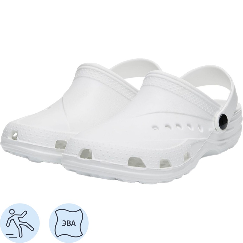 Изображение товара Мужские сабо 601/02М ЭВА белые с ремешком размер 42 для пищевой промышленности