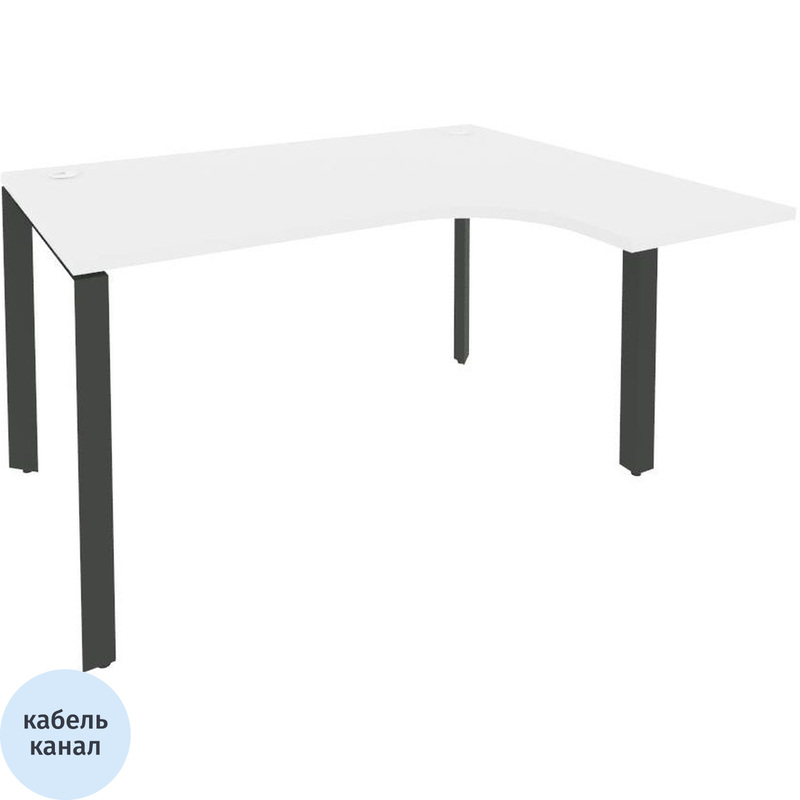 Изображение товара Эргономичный правый стол ONIX-П O.MP-SA-3R белый бриллиант/антрацит для офиса и дома