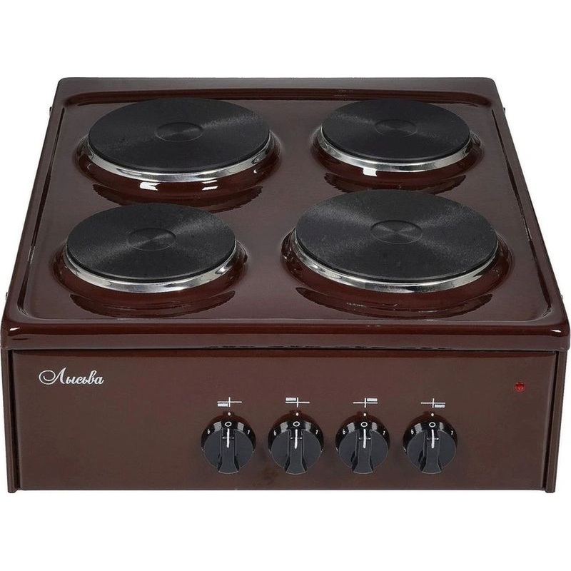 Изображение товара Плита электрическая Лысьва ПЭН 40М узкая коричневая (эмалированная сталь, 4 конфорки)