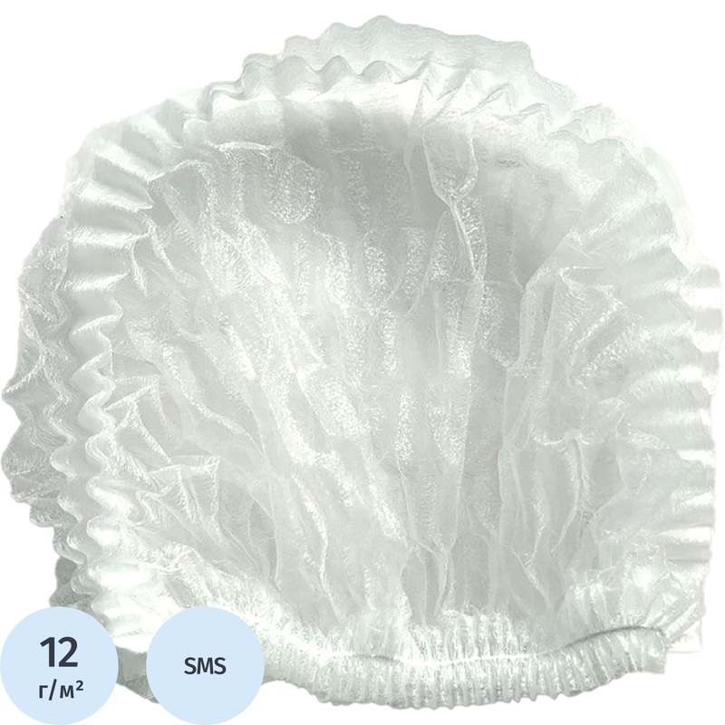 Изображение товара Шапочка одноразовая Шарлотта Unite белая (100 штук в упаковке)