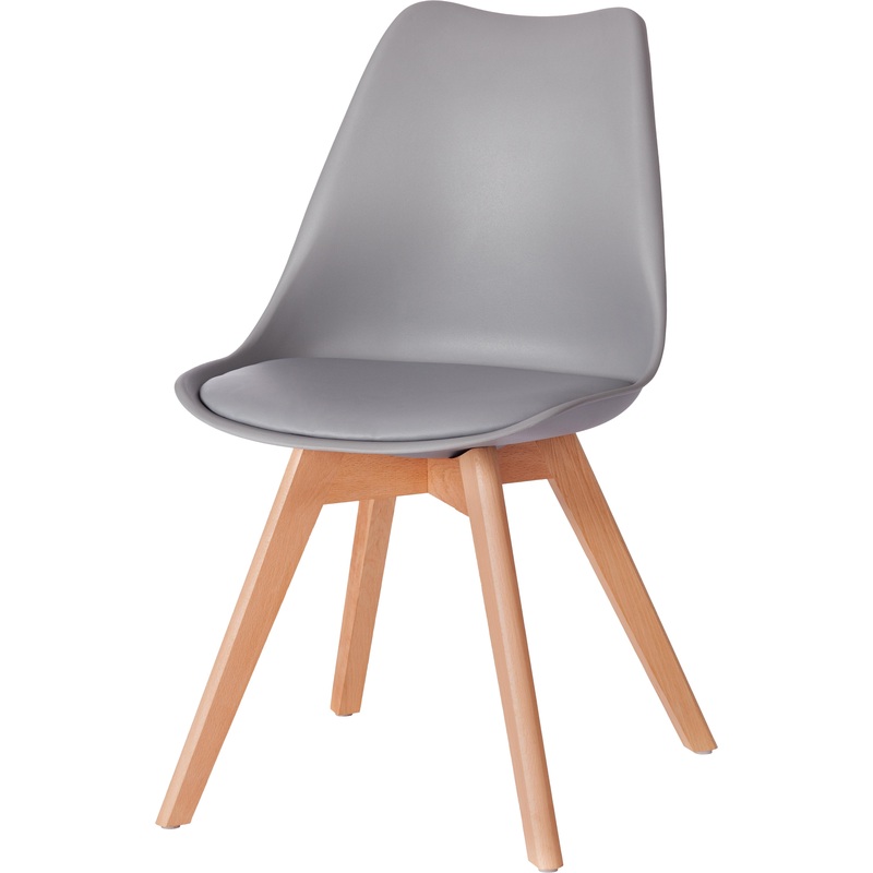 Изображение товара Обеденный стул TetChair Tulip 20221 серый искусственная кожа массив дерева