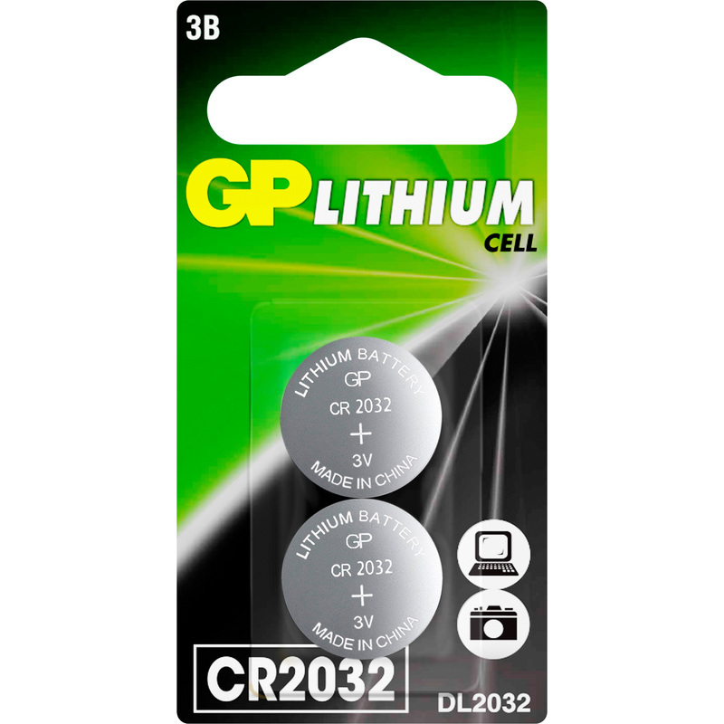 Изображение товара Батарейка GP Lithium CR2032 3В 2 шт в упаковке долговечная и надежная