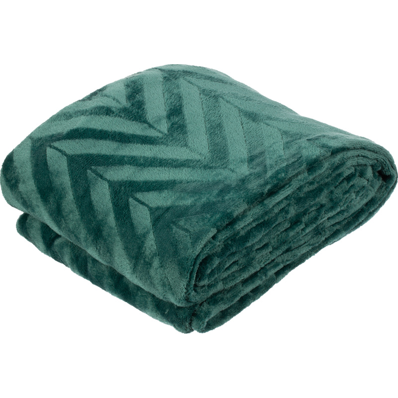 Изображение товара Плед Luscan из микрофибры 150x200 см изумрудный - мягкий и теплый для дома