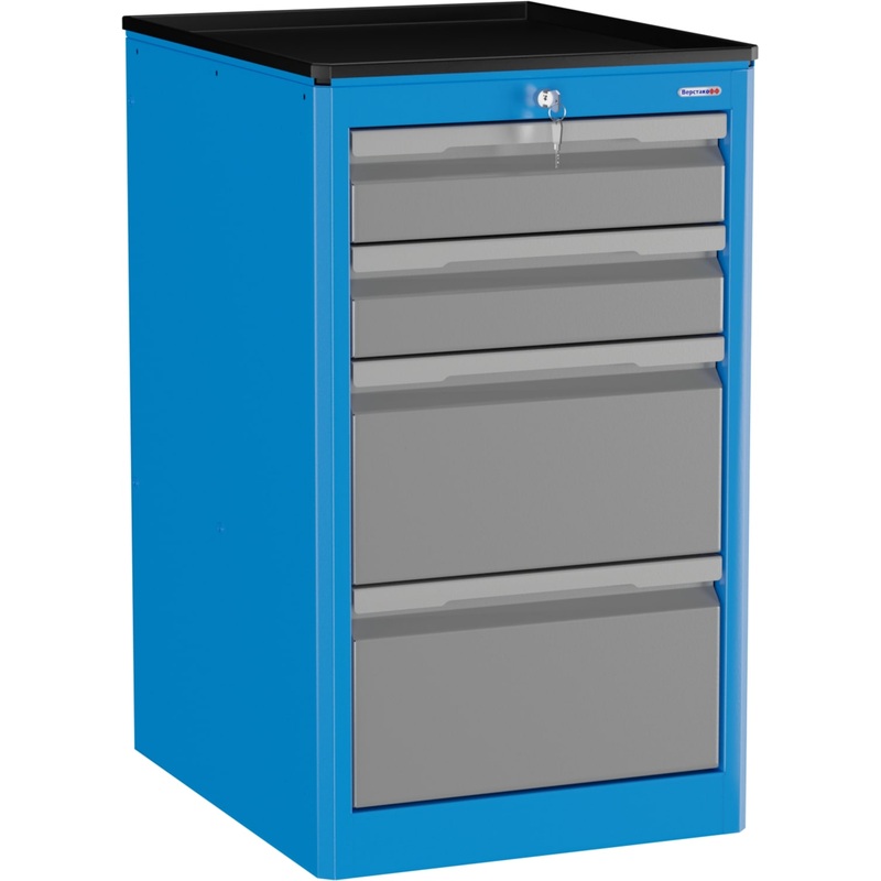 Изображение товара Тумба инструментальная Верстакофф TNC P4.С (серый/синий, 500х600х855 мм)