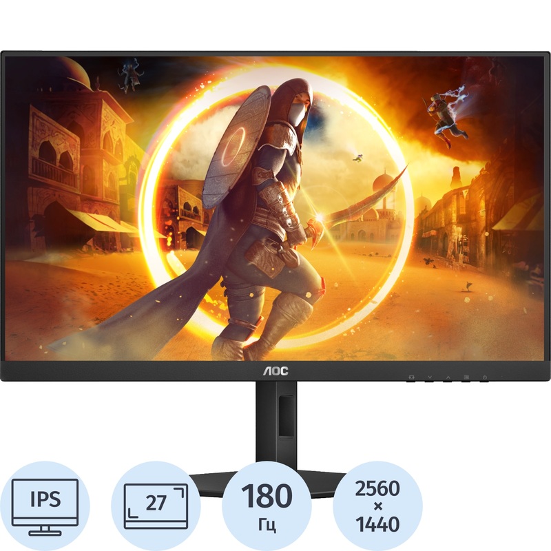 Изображение товара Монитор 27 IPS 2560x1440 180 Гц HDR AOC Q27G4X чёрный