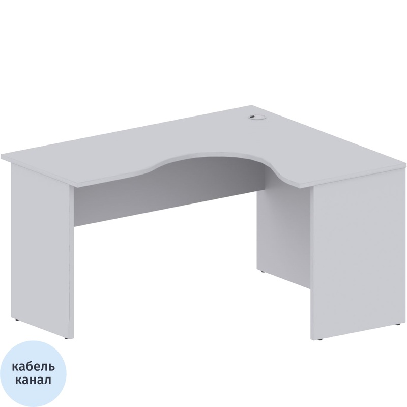 Изображение товара Угловой рабочий стол Комус Мебель Easy One 884.885 правый серый 1400х1200х743 мм