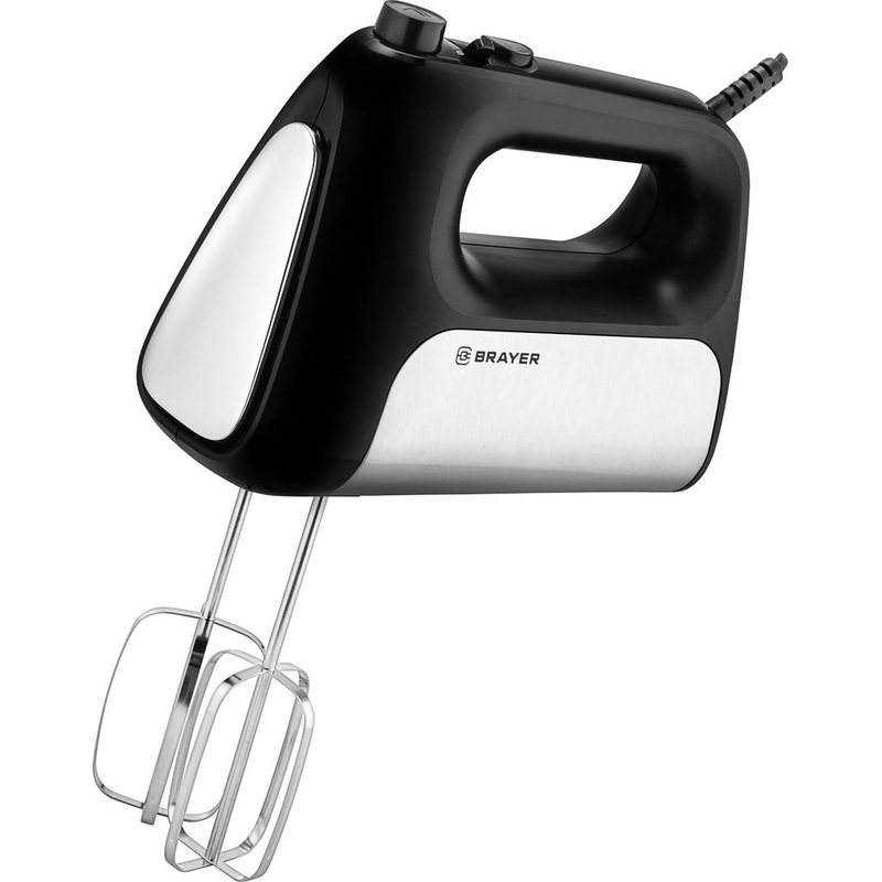 Изображение товара Миксер Brayer 1303BR-BK ручной черный с 5 скоростями и насадками