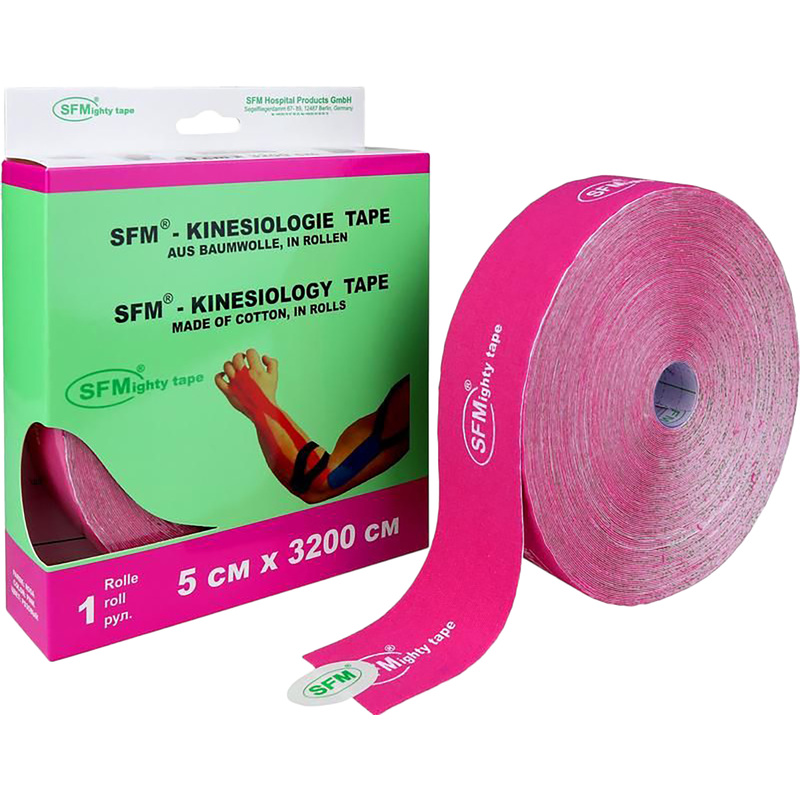 Изображение товара Кинезио тейп SFM 5x3200 см розовый для спортивной медицины