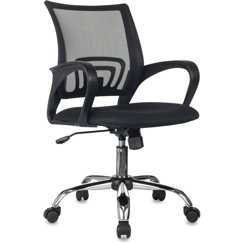 Изображение товара Кресло офисное Комус Мебель EChair-396 чёрное (ткань/сетка, металл)