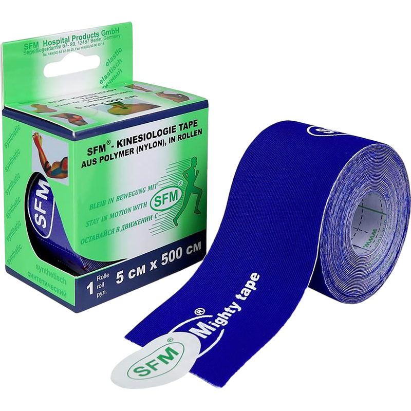 Изображение товара Кинезио тейп SFM нейлоновая основа 5x500 см синий
