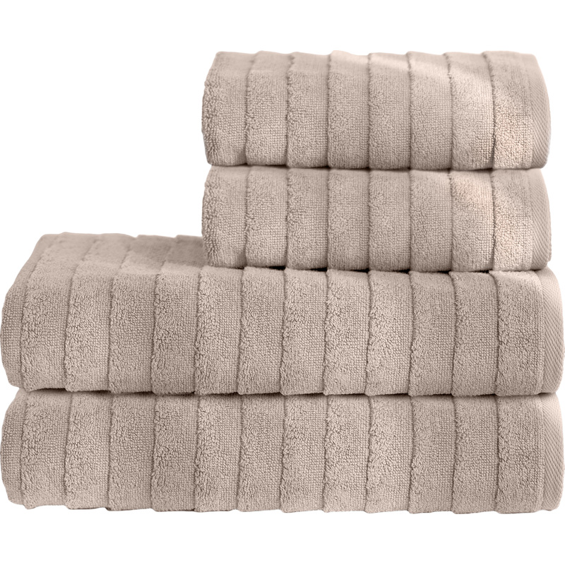 Изображение товара Махровый набор полотенец Steps texture 4 шт 50x90/70x140 бежевый натуральный хлопок