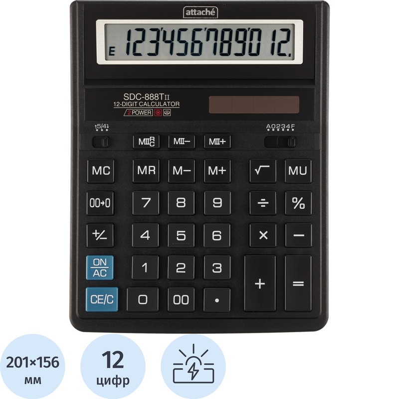 Изображение товара Настольный 12-разрядный калькулятор Attache с металлическим корпусом