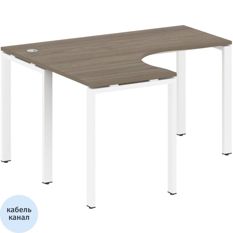 Изображение товара Эргономичный рабочий стол Metal System Style БП.СА-3 Л левый офисный белый венге