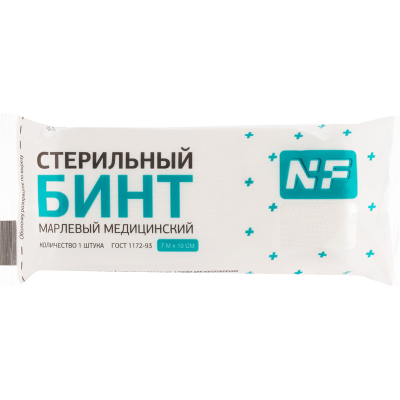 Изображение товара Бинт марлевый Ньюфарм стерильный 700х10 см плотность 32 г