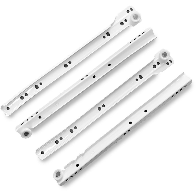 Изображение товара Роликовые направляющие StahlBuro белого цвета 2 шт - для ящиков