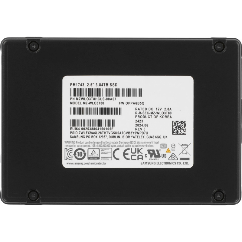 Изображение товара SSD накопитель Samsung PM1743 3.84 ТБ PCI-E NVMe 2.5 дюйма