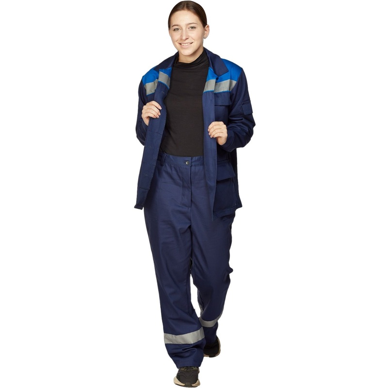 Изображение товара Женский летний рабочий костюм л05-КБР с отражающими полосами для защиты