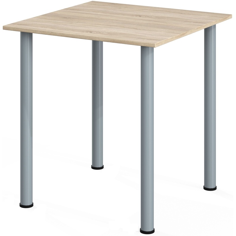 Изображение товара Стол обеденный МДС с заглушками на опорах (дуб сонома/серый, 700х700х760 мм)