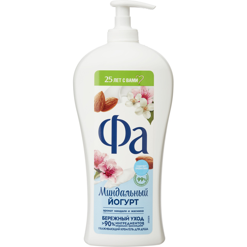 Изображение товара Гель для душа Фа Миндальный Йогурт 750 мл - натуральный уход, аромат жасмин и миндаль