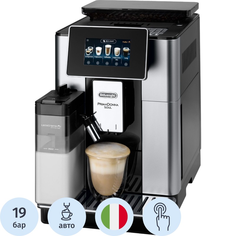 Изображение товара Кофемашина De'Longhi PrimaDonna Soul ECAM610.55.SB черная автоматическая