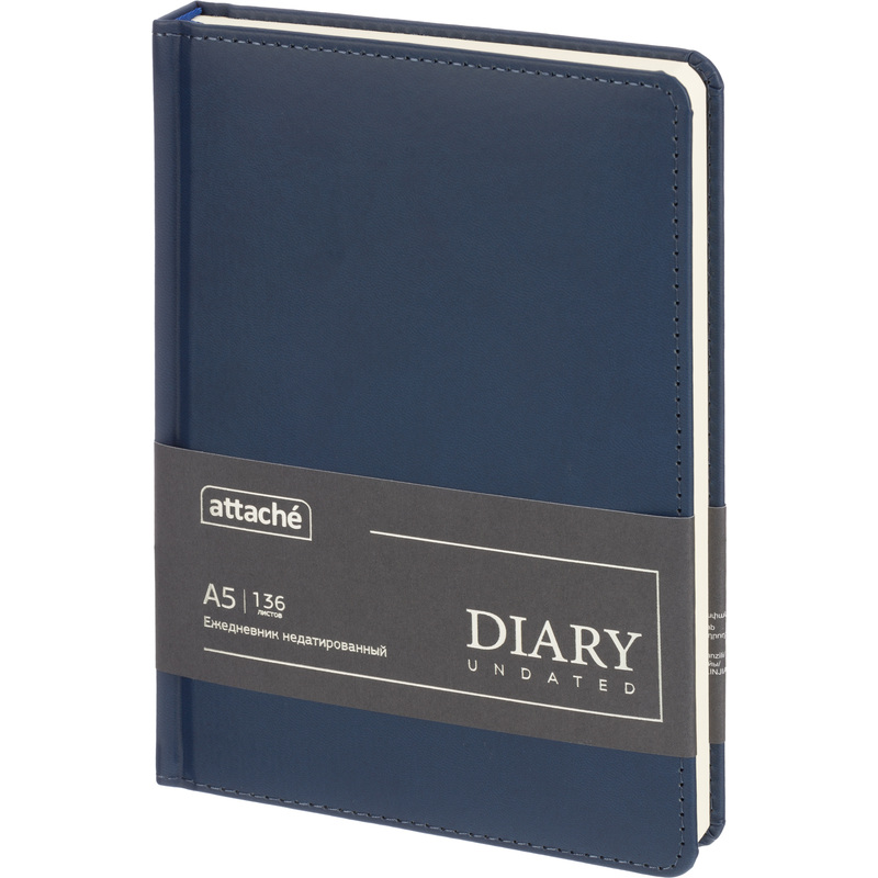 Изображение товара Ежедневник Attache Classic недатированный А5 136 листов синяя искусственная кожа stylish
