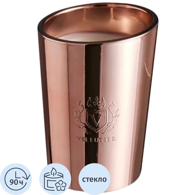 Изображение товара Ароматическая свеча Vellutier Розовая Аврора 16х11 см с длительным горением