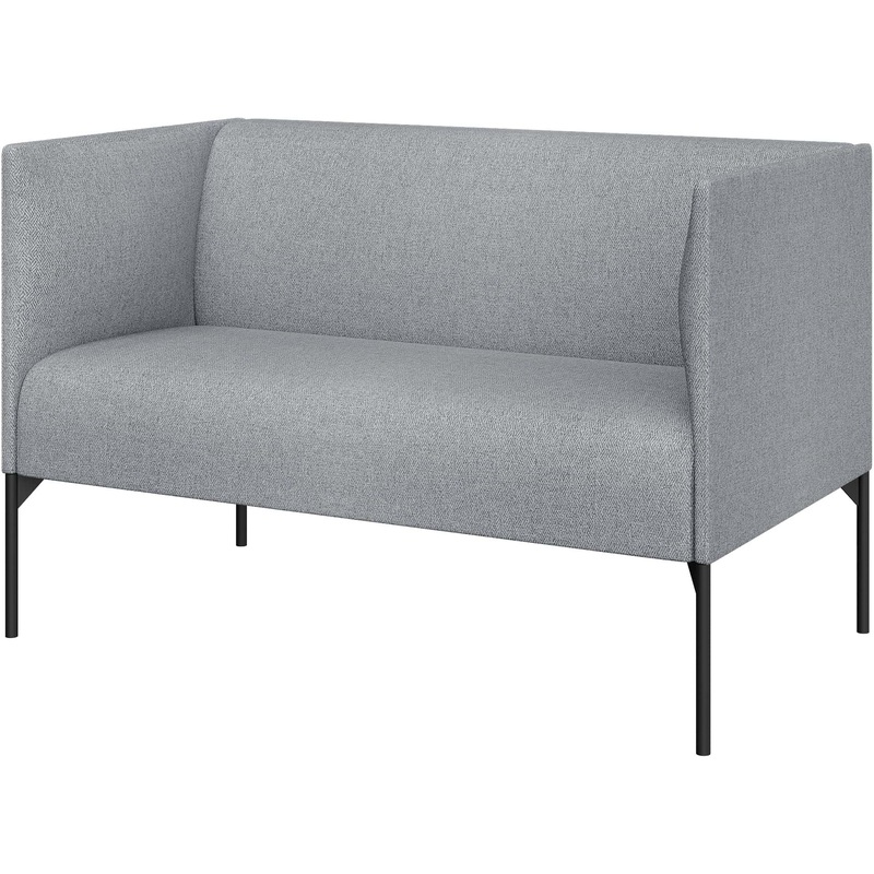 Изображение товара Двухместный диван Бридж Brd2-2 светло-серый из ткани для офиса и кафе