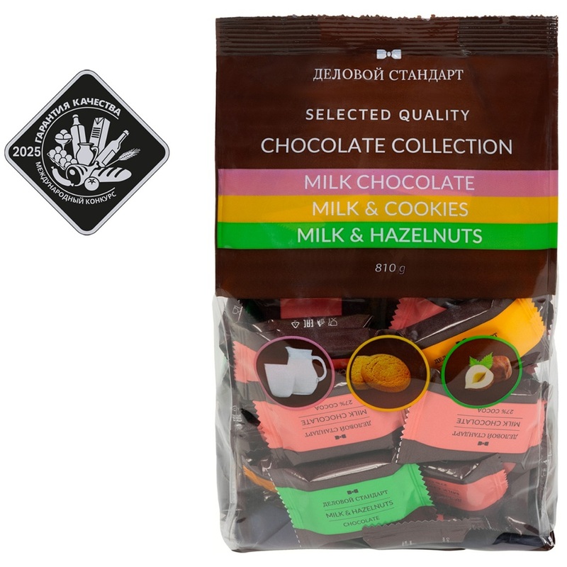 Изображение товара Шоколад порционный Деловой Стандарт ассорти 54 штуки по 15 г