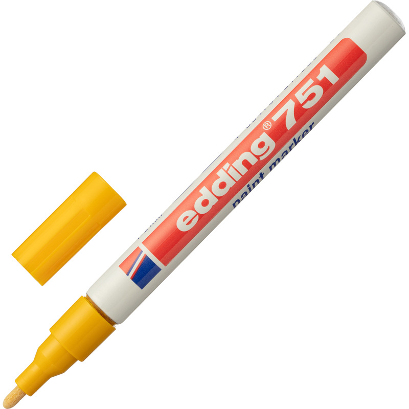 Изображение товара Промышленный лаковый маркер Edding E-751/5 жёлтый 1-2 мм для стойкой маркировки