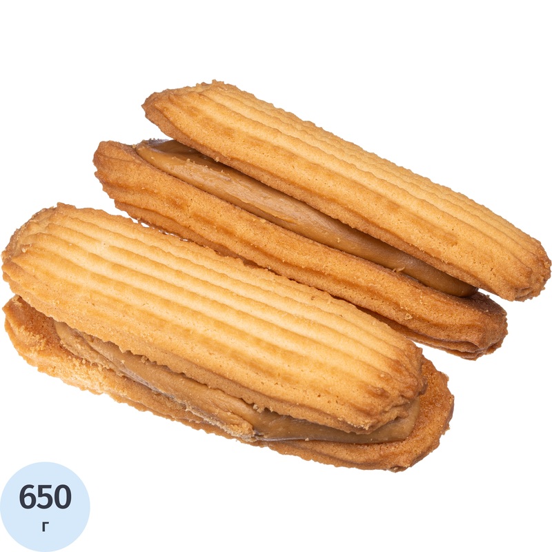 Изображение товара Печенье сдобное Северная столица Полоска песочная с вареной сгущенкой 650 г