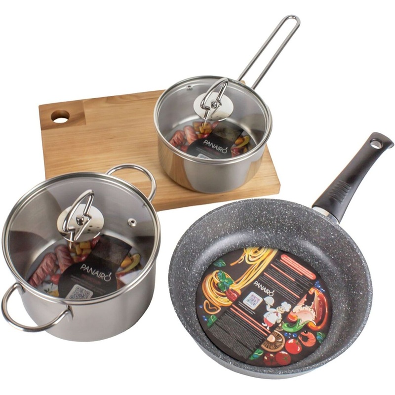 Изображение товара Набор посуды Panairo CA-NAB-3 из алюминия и нержавеющей стали на 6 предметов