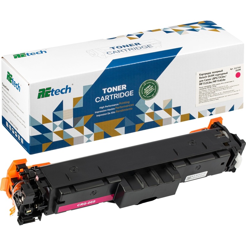 Изображение товара Картридж лазерный Retech 069M для Canon пурпурный совместимый