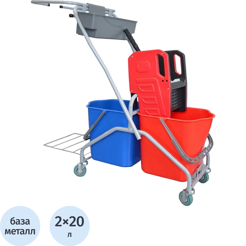 Изображение товара Тележка уборочная Эко-Форс 22EF/6 двухведерная с отжимом 2x20 л