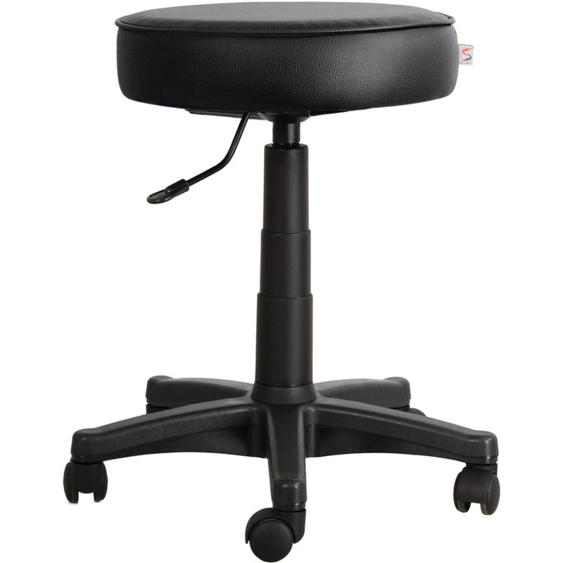 Изображение товара Лабораторный табурет Solo черный регульная высота пластиковая крестовина