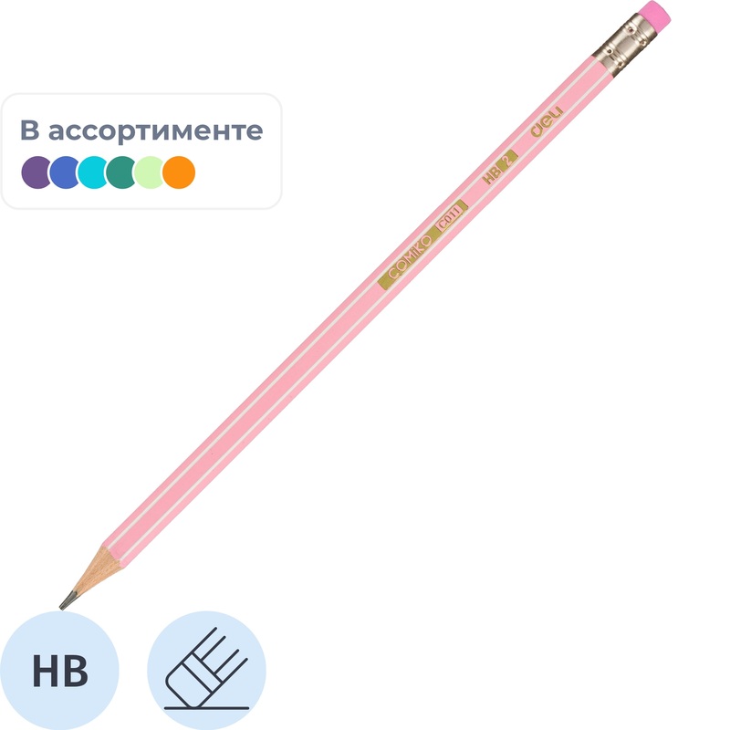Изображение товара Карандаш чернографитный HB Deli EC011-HB заточенный шестигранный