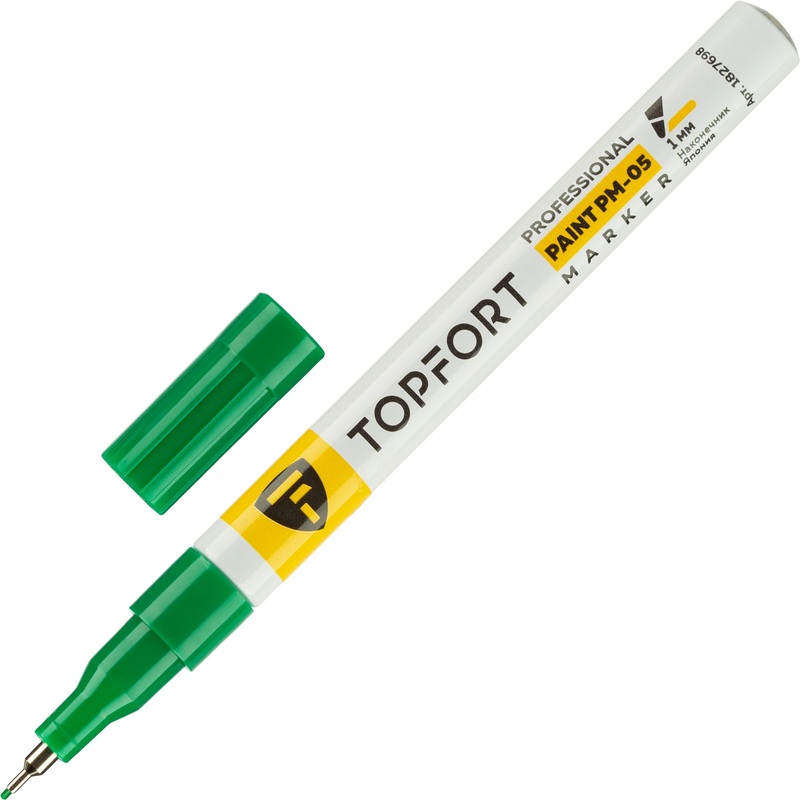 Изображение товара Промышленный лаковый маркер TOPFORT ZP1103 зелёный 1 мм для металла, стекла и других поверхностей