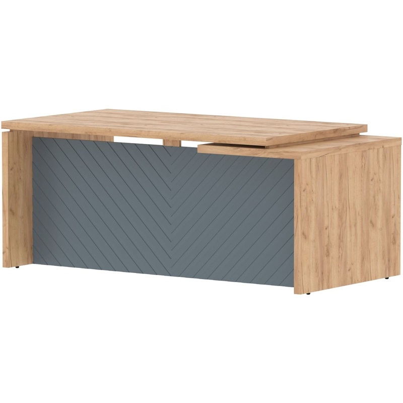 Изображение товара Стол руководителя письменный Torr Lux левый дуб бофорд серо-голубой