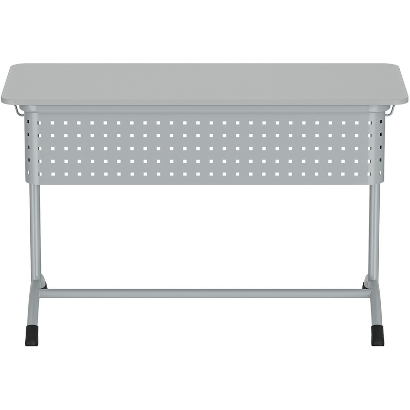 Изображение товара Парта двухместная Экстра ПЭ с закругленными углами светло-серый рост 6