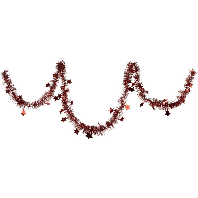 Изображение товара Новогодняя мишура Время Чудес красная 200х5 см для украшения елки и интерьера