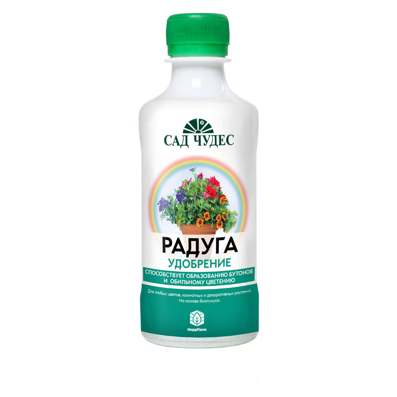 Изображение товара Удобрение универсальное Сад Чудес Радуга цветочное на основе биогумуса 500 мл