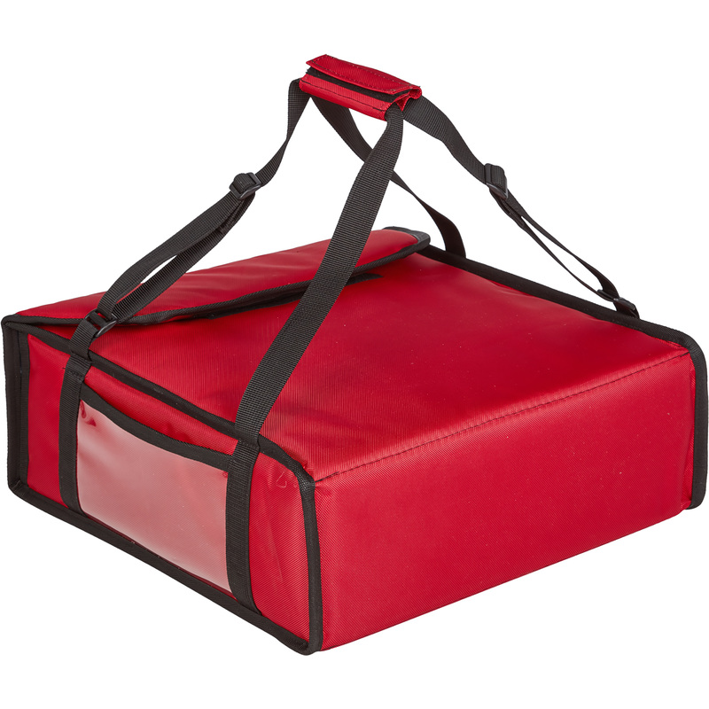 Изображение товара Термосумка для пиццы оксфорд красная 42х42х15 см для доставки 3 пицц