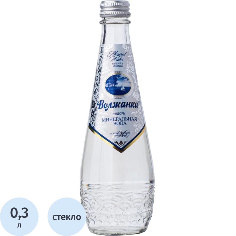 Изображение товара Вода минеральная Волжанка газированная лечебно-столовая 0.3л