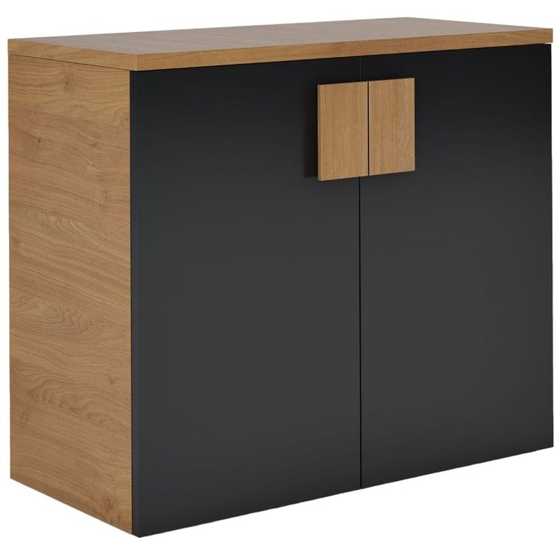 Изображение товара Греденция для документов KYU7790 с полкой, дуб кендал/черный матовый