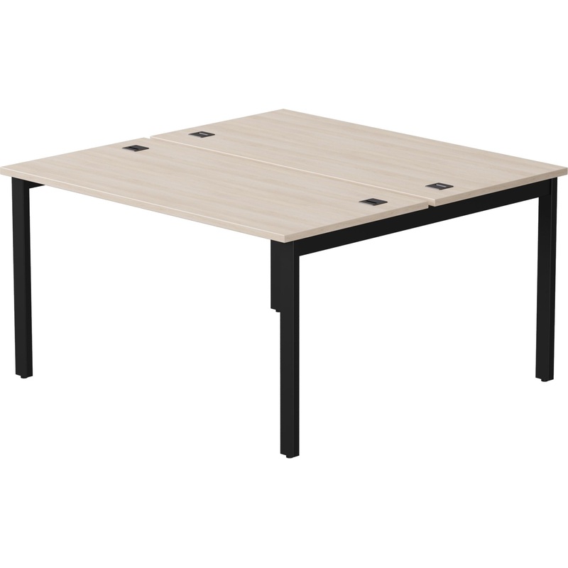 Изображение товара Рабочая станция EVO 254S019DY9005 двухместная из дуба и чёрного металла