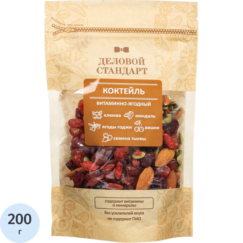 Изображение товара Коктейль из сухофруктов и орехов Деловой Стандарт ягодный 200 г