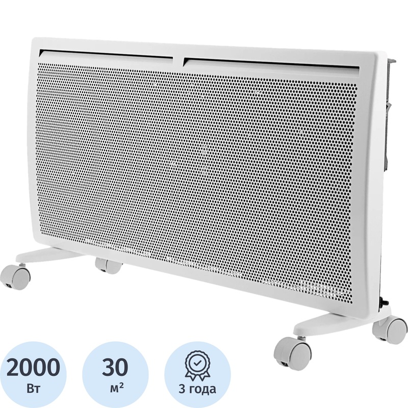 Изображение товара Конвектор Denzel HybridX-2000 белый (2000 Вт, с терморегулятором, 98120)